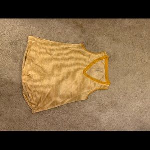 Yellow striped sleeveless top